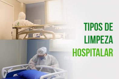 Funcionários realizando diferentes tipos de limpeza hospitalar